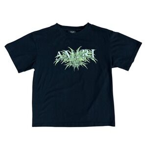 Amiri cannabis botanical diagram Graphic T-Shirt Black Mens  Streetwear Tee